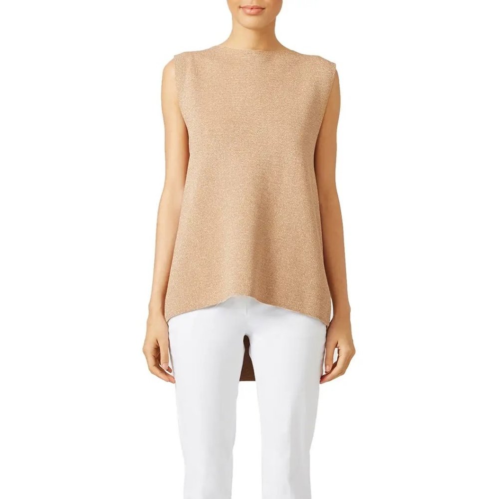 TY-LR Metallic Gold Sleeveless Top XS